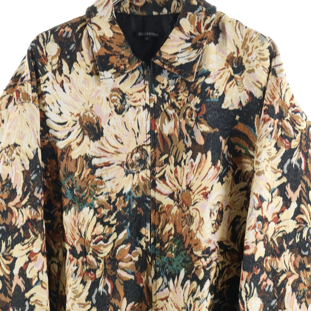 Art re A select(アトリエセレクト) 総柄 ジップアップジャケット ブラウン 380381