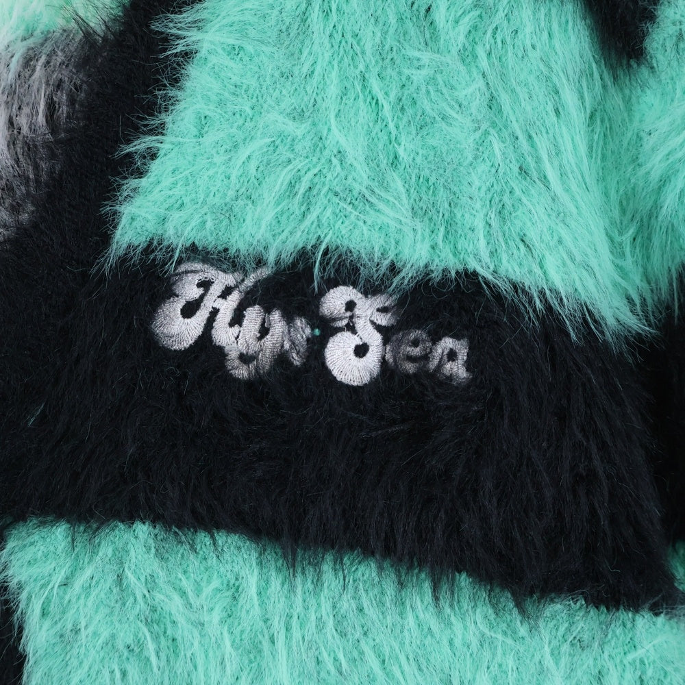 WIND AND SEA(ウィンダンシー) ×HYSTERICGLAMOUR ボーダー ニット カーディガン グリーン/ブラック WDS-C-HYS-24-Q2-06