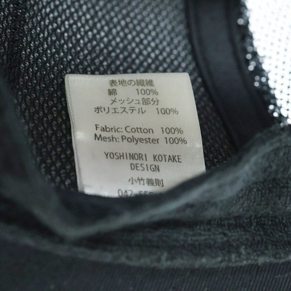 YOSHINORI KOTAKE(ヨシノリコタケ) ロゴパッチ キャップ ブラック