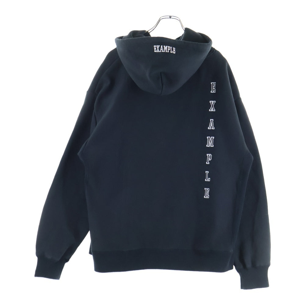 EXAMPLE(エグザンプル) Peace Be With You グラフィック刺繍 ロゴフーディ ブラック