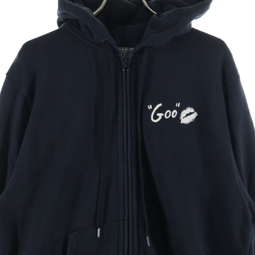 HYSTERIC GLAMOUR(ヒステリックグラマー) ×SONIC YOUTH バックプリント ジップフーディ 02231CF04 ブラック