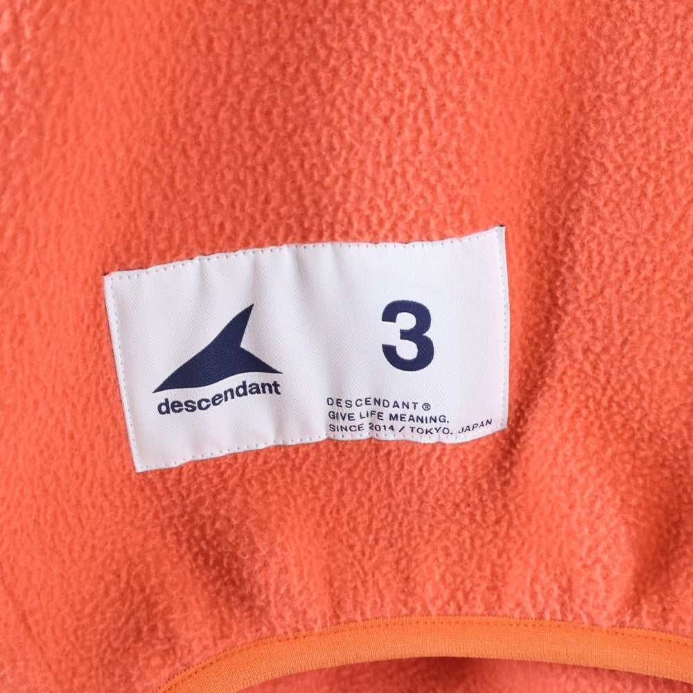 DESCENDANT(ディセンダント) 23AW HUMMING FLEECE PULLOVER ハミング フリース プルオーバー スナップT ジャケット オレンジ 232ATDS-CSM36