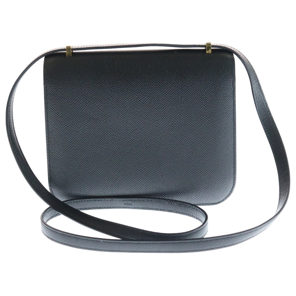 HERMES(エルメス) コンスタンス3 ミニ18 ミロワール エプソン レザーショルダーバッグ ブラック レディース B刻印