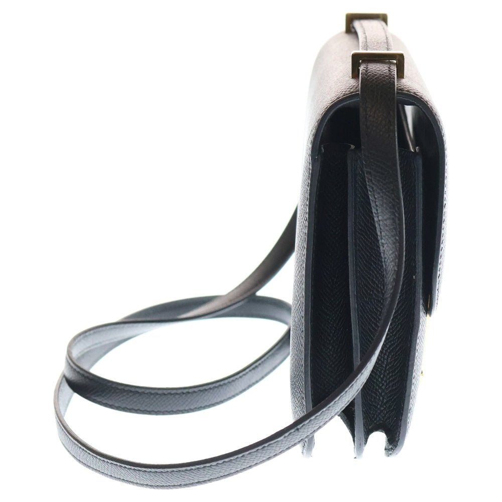 HERMES(エルメス) コンスタンス3 ミニ18 ミロワール エプソン レザーショルダーバッグ ブラック レディース B刻印