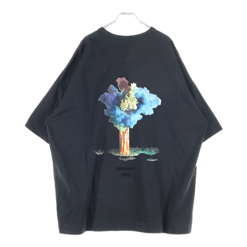 juun.j(ジュン ジェイ) x KIM KEEVER PIGMENT DYED FLOWER GRAPHIC NEW OVER FIT T-SHIRTS ロゴプリント オーバーサイズ クルーネック半袖 Tシャツ ブラック JC5442P543