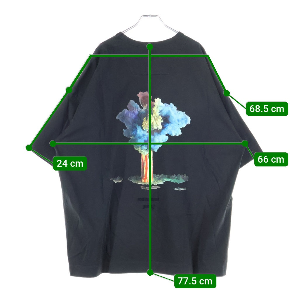 juun.j(ジュン ジェイ) x KIM KEEVER PIGMENT DYED FLOWER GRAPHIC NEW OVER FIT T-SHIRTS ロゴプリント オーバーサイズ クルーネック半袖 Tシャツ ブラック JC5442P543