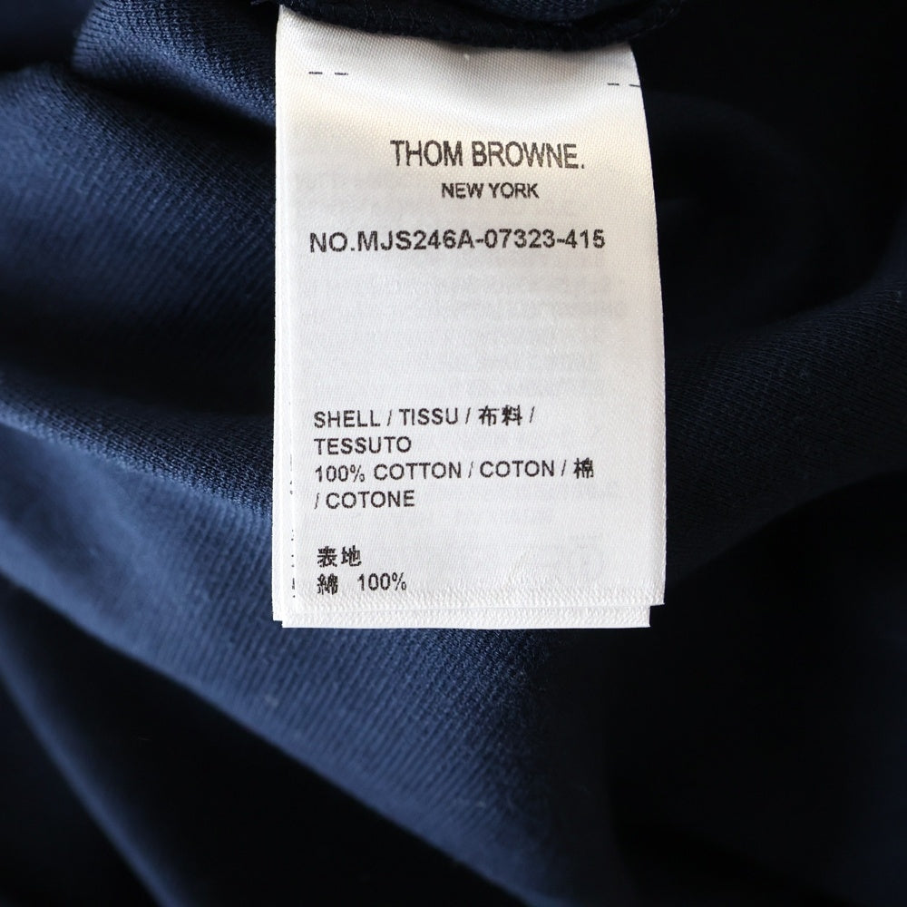 THOM BROWNE(トムブラウン) 4BAR アームライン クルーネック半袖Tシャツ ネイビー MJS246A-07323