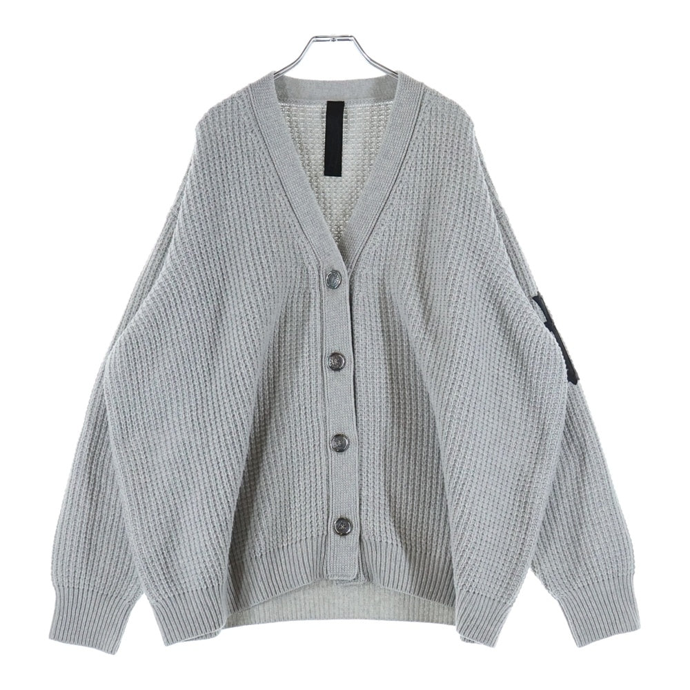 CHROME HEARTS(クロムハーツ) HIT & RUN CARDIGAN カシミア レザークロスパッチ カーディガン グレー