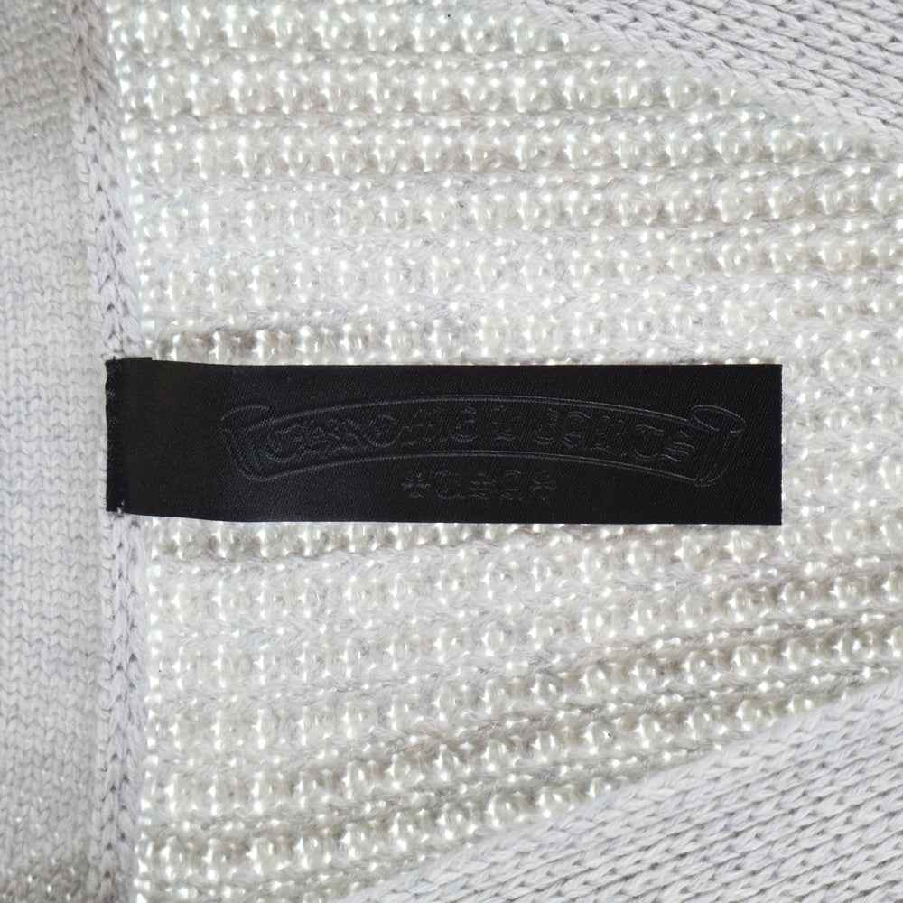 CHROME HEARTS(クロムハーツ) HIT & RUN CARDIGAN カシミア レザークロスパッチ カーディガン グレー