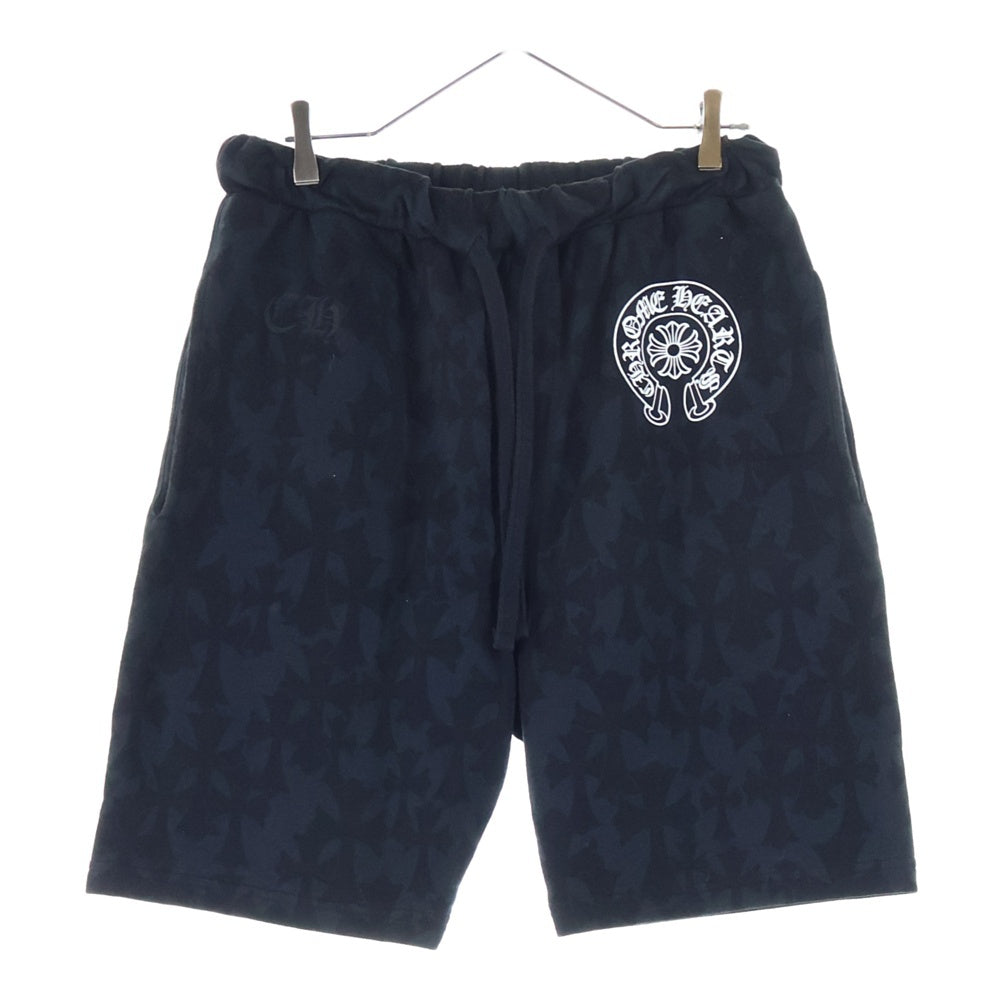 CHROME HEARTS(クロムハーツ) Graveyard Cemetery Cross Half Pants グレイブヤード スウェットハーフパンツ ブラック