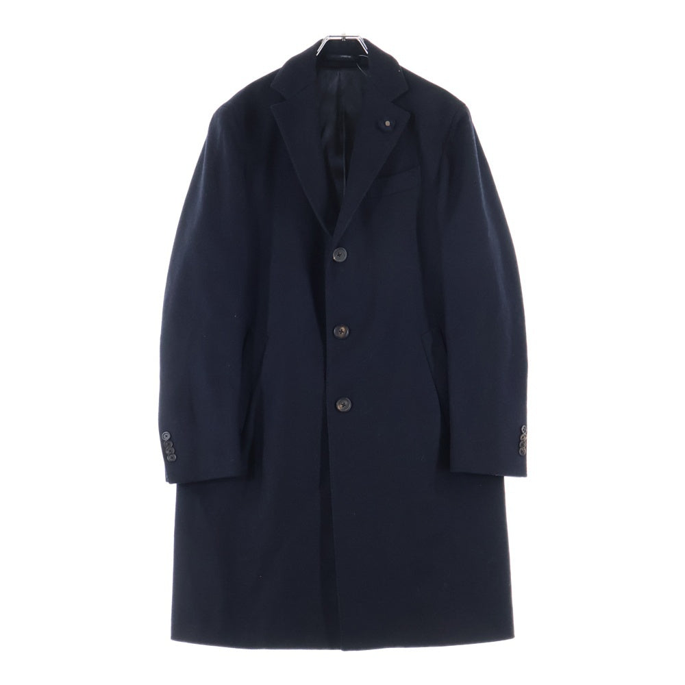 LARDINI(ラルディーニ) 3釦段返り ウール ロングチャスターコート C0613 ブラック