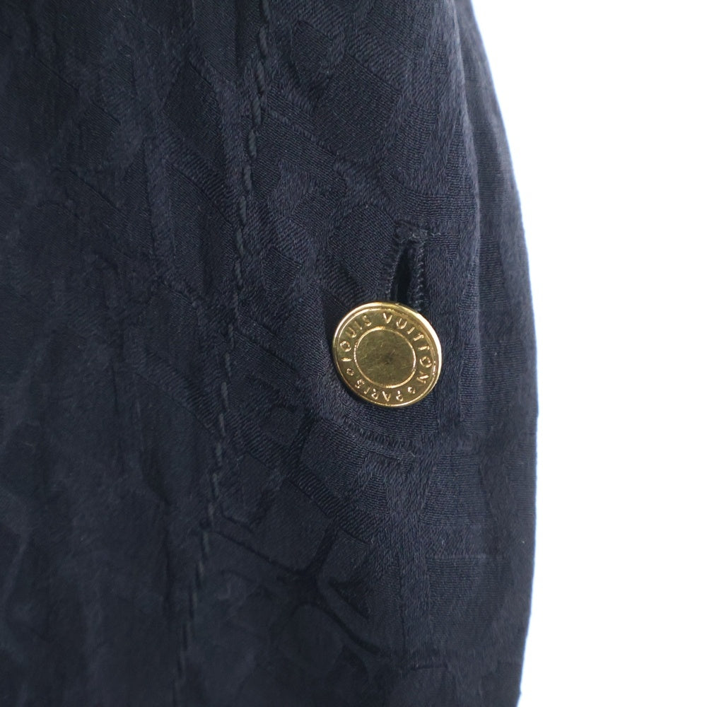 LOUIS VUITTON(ルイヴィトン) LVロゴ総柄 シルク ワンピース ブラウス ブラック レディース