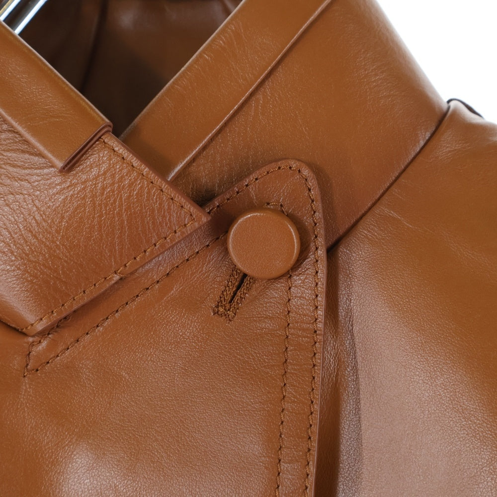 FENDI(フェンディ) 20SS Cropped Leather Jacket クロップドレザージャケット レディースレザージャケット FPJ930 ALBW ブラウン