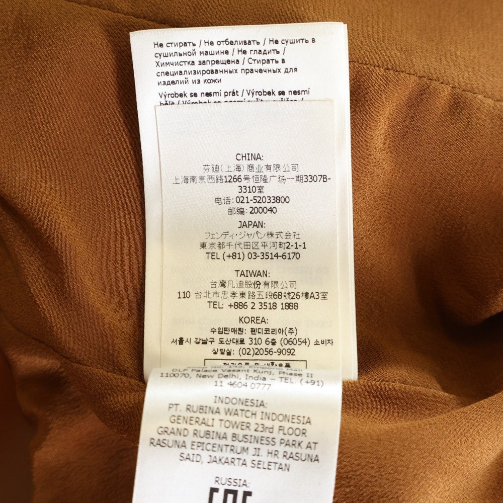 FENDI(フェンディ) 20SS Cropped Leather Jacket クロップドレザージャケット レディースレザージャケット FPJ930 ALBW ブラウン