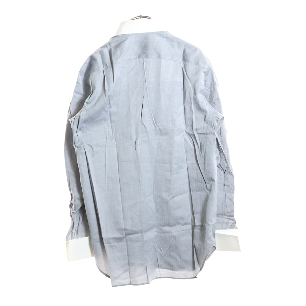 VALENTINO(ヴァレンティノ) クレリック 襟切り替え 長袖シャツ グレー