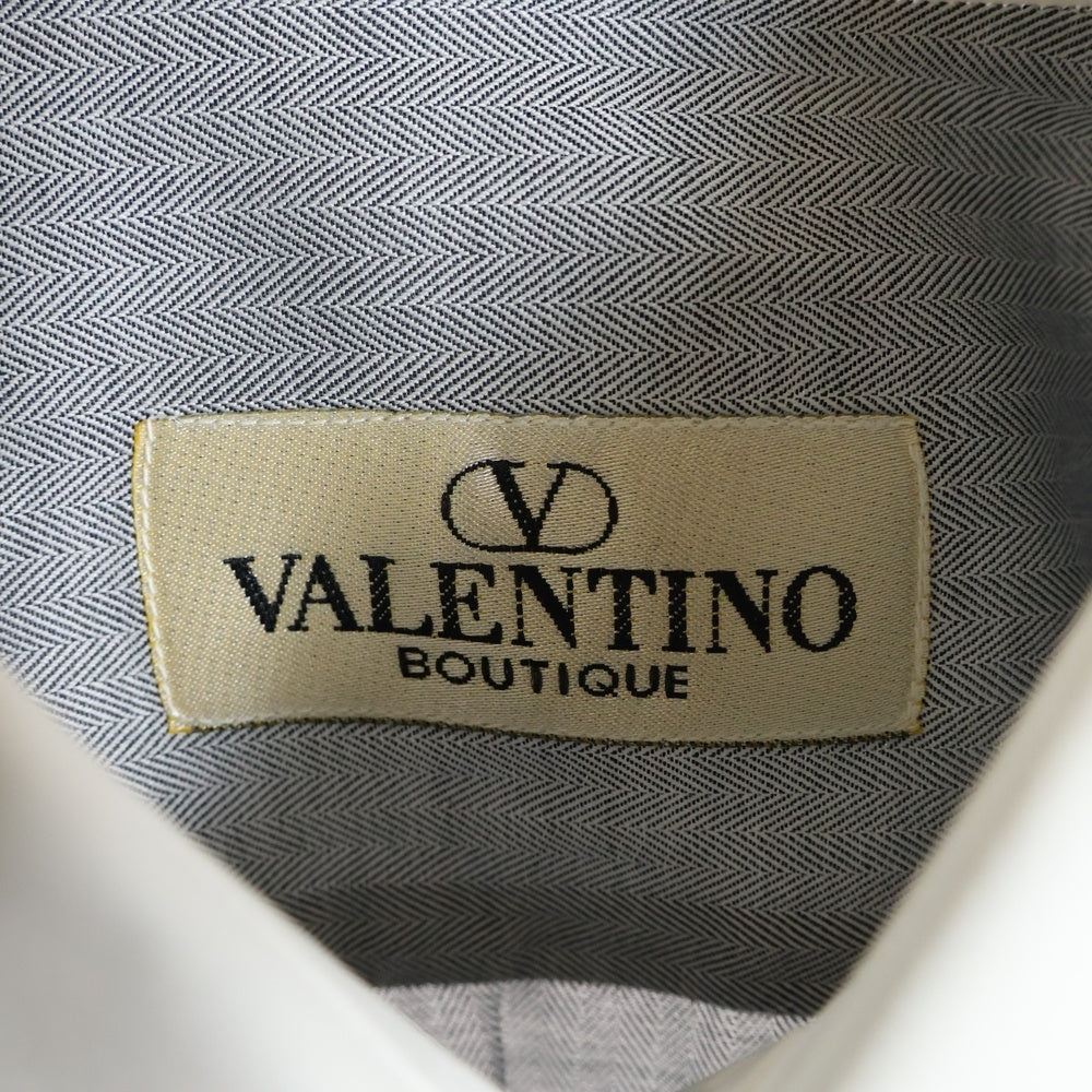 VALENTINO(ヴァレンティノ) クレリック 襟切り替え 長袖シャツ グレー
