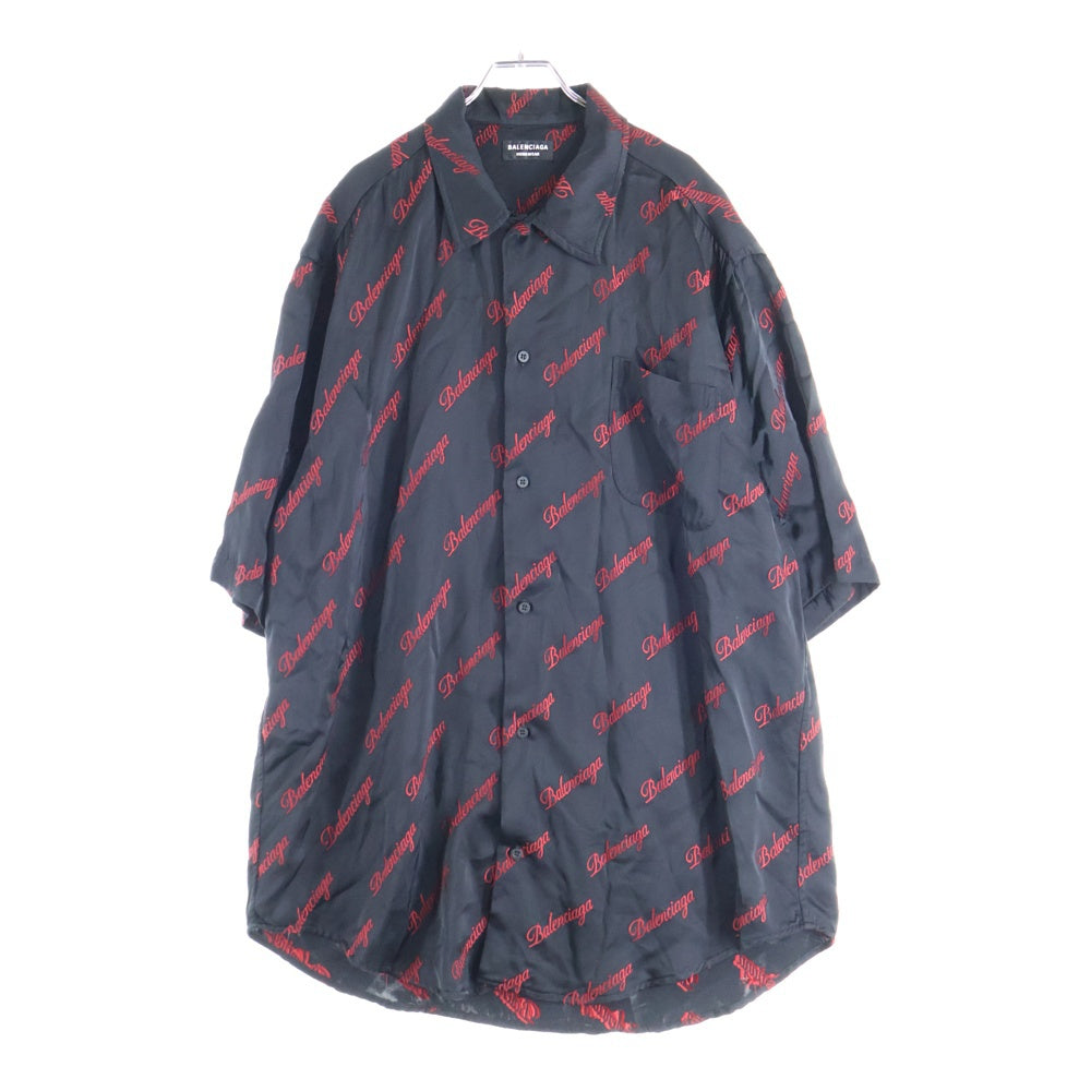 BALENCIAGA(バレンシアガ) ロゴ総柄レーヨン 半袖シャツ 658841 TKD5