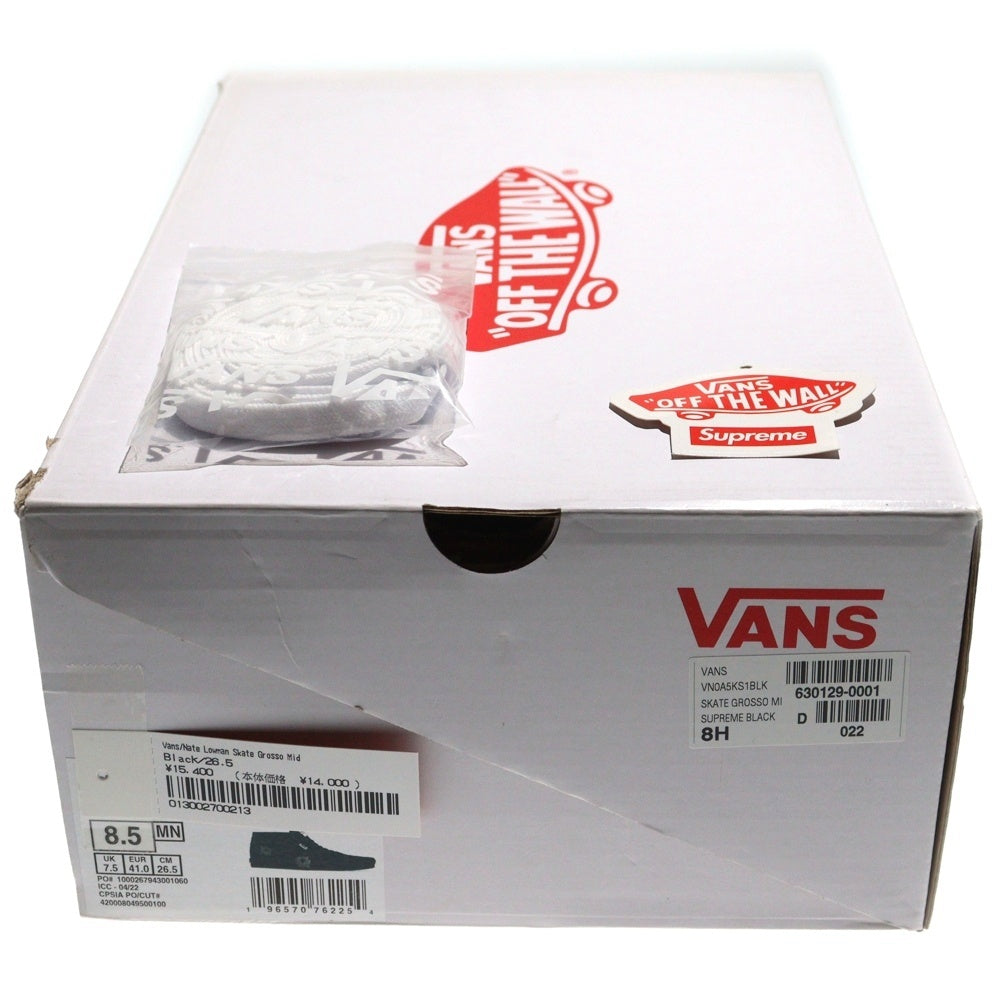 SUPREME(シュプリーム) 25SS ×Vans Nate Lowman Grosso Mid Bullet Hole ネイトローマン バレットホール スケートグロッソ ミッドカット スニーカー ブラック