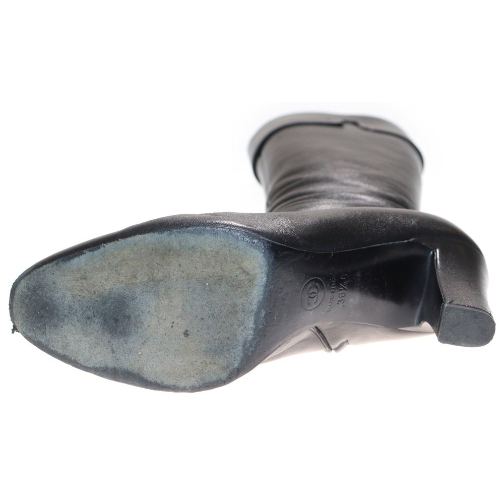 CHANEL(シャネル) ココマーク サイドジップ オールレザー ロングブーツ ブラック G38020 レディース