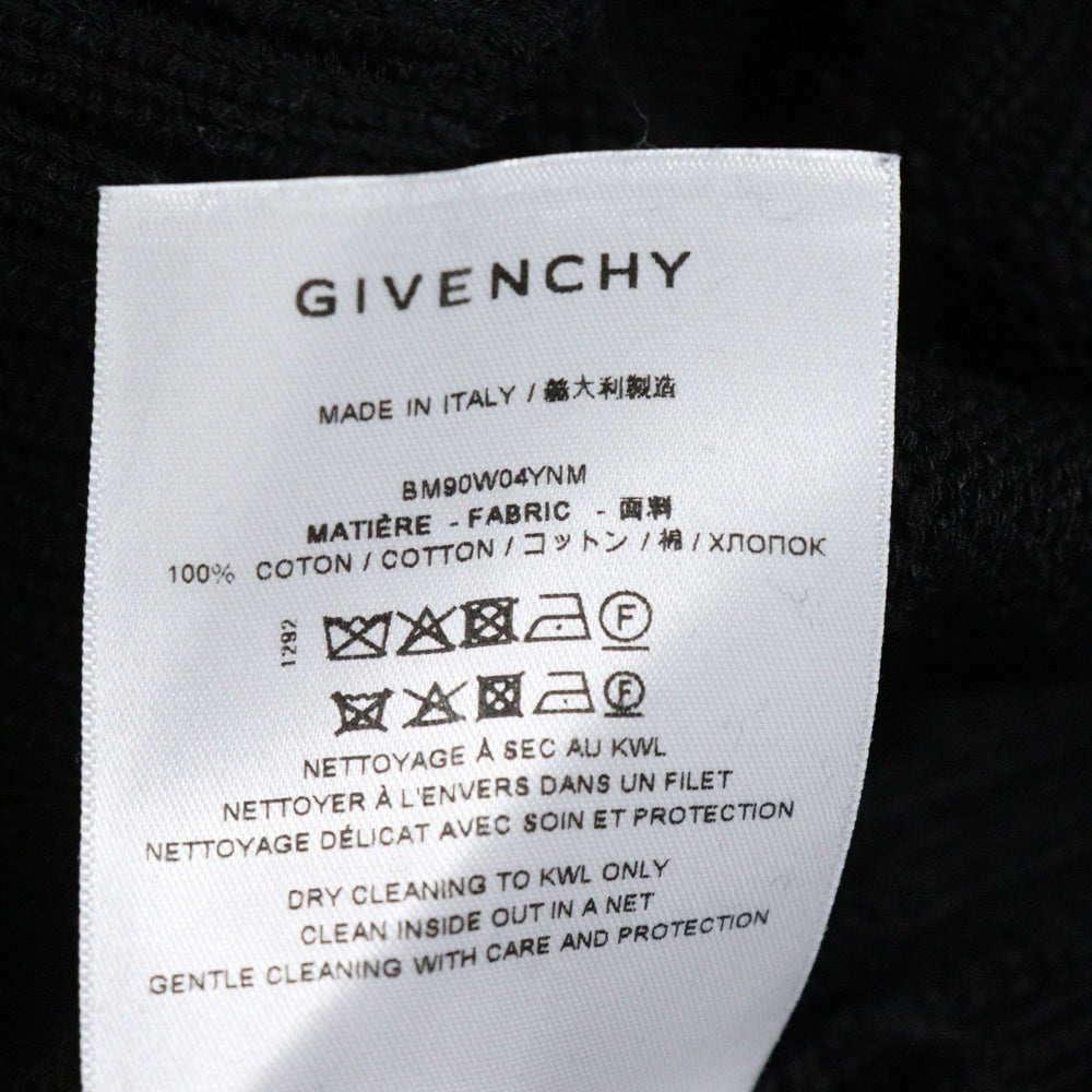 GIVENCHY(ジバンシィ) Sweater Ecru In Cotton With Logo フロントロゴ刺繍 クルーネックニットセーター BM90W04YNM ブラック