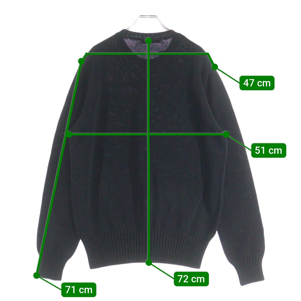 GIVENCHY(ジバンシィ) Sweater Ecru In Cotton With Logo フロントロゴ刺繍 クルーネックニットセーター BM90W04YNM ブラック