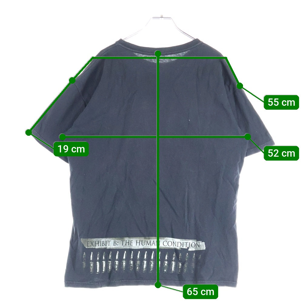 NO BRAND(ノーブランド) 10s EXODUS エクソダス プリント クルーネック半袖Tシャツ ブラック