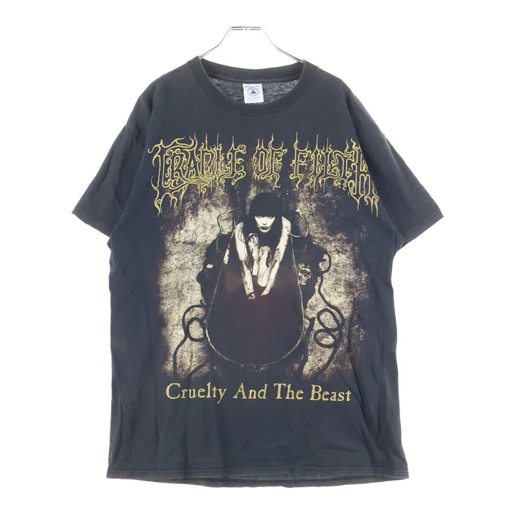VINTAGE(ヴィンテージ) 00s CRADLE OF FILTH CRUELTY AND THE BEAST クレイドルオブフィルス 両面プリント クルーネック半袖Tシャツ ブラック