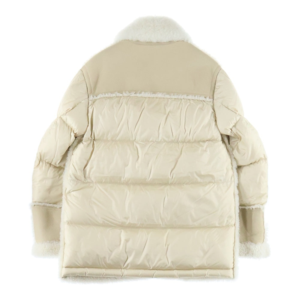 MONCLER(モンクレール) ILAY ムートンレザー切替ダウンジャケット オフホワイト レディース H20931A00111 5396Q