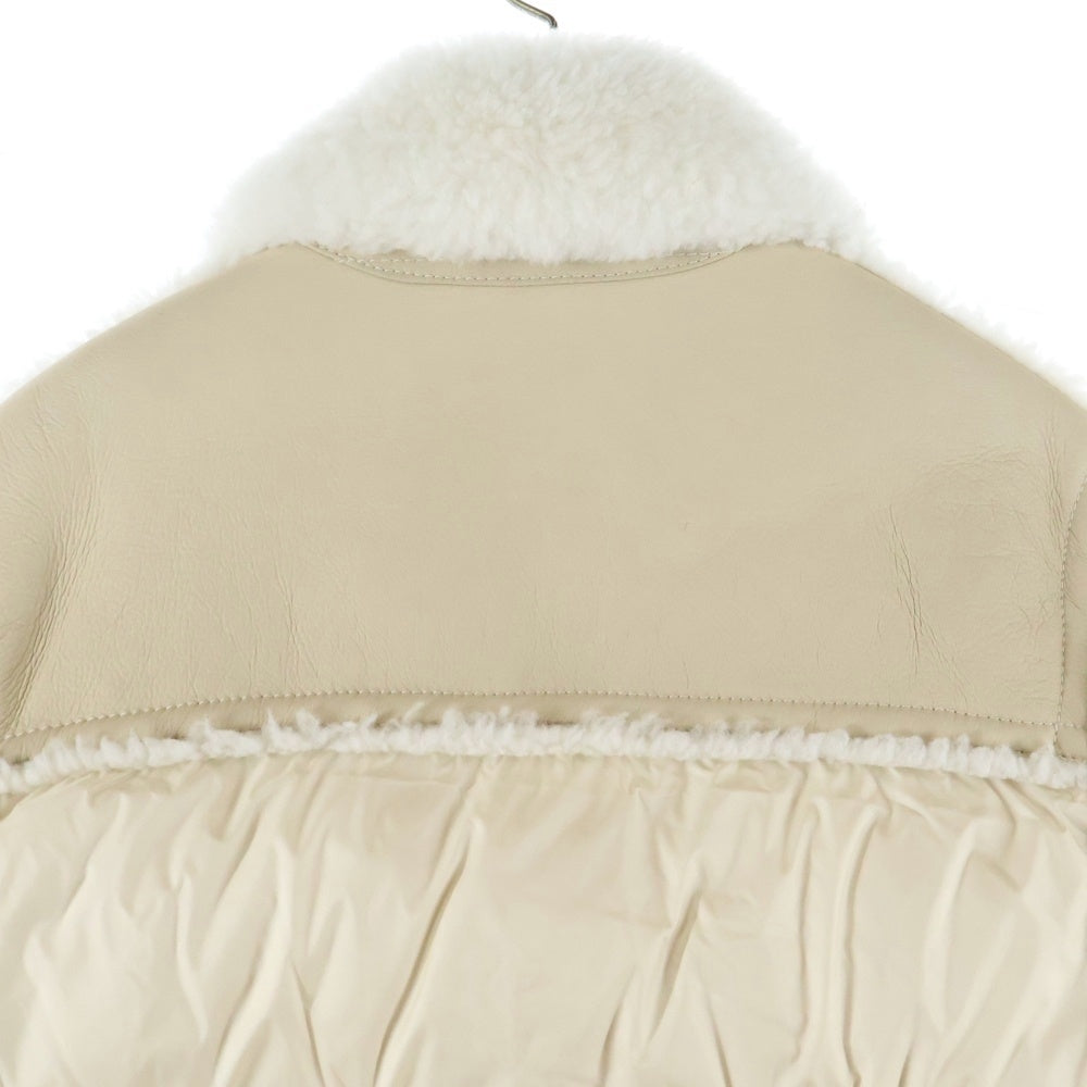 MONCLER(モンクレール) ILAY ムートンレザー切替ダウンジャケット オフホワイト レディース H20931A00111 5396Q