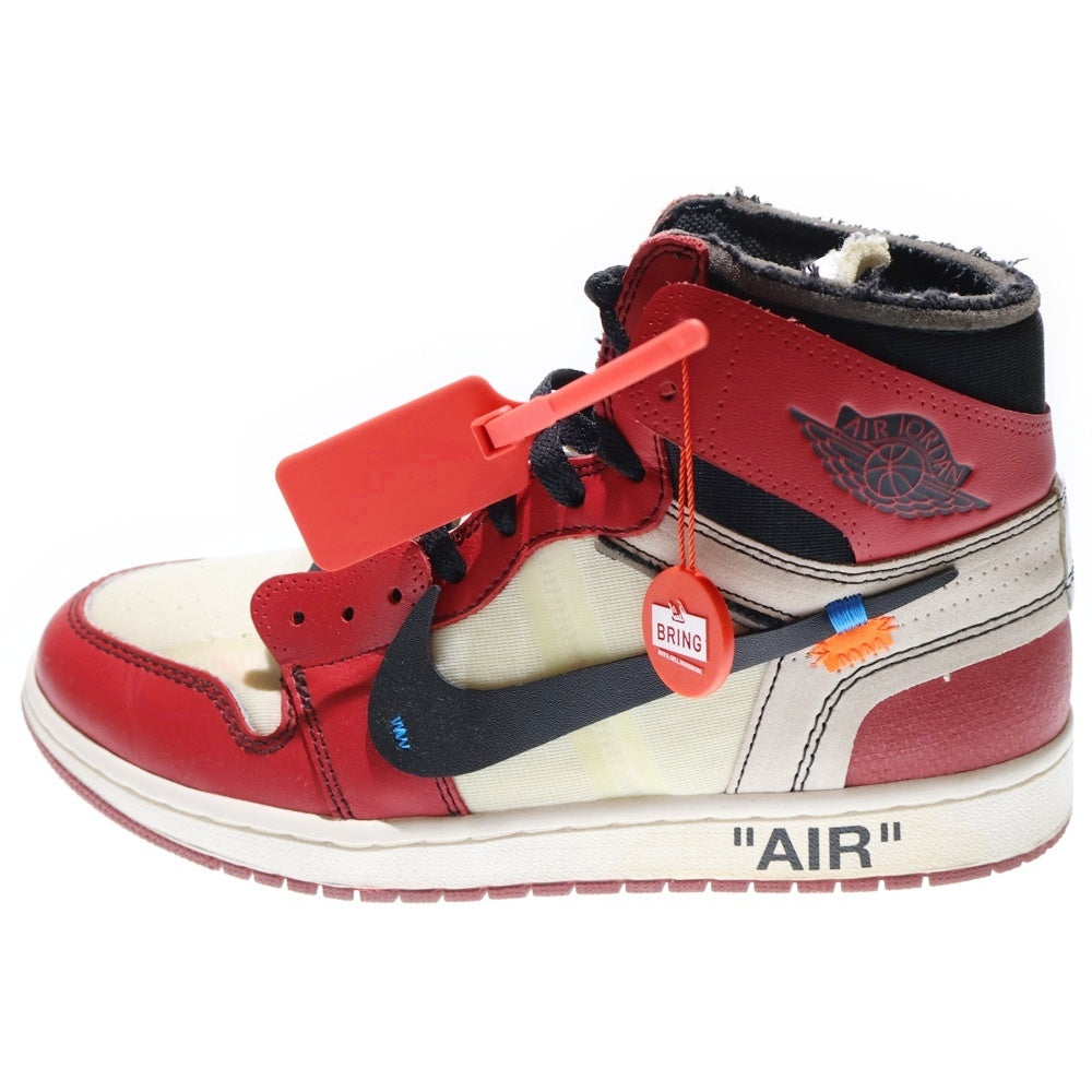 OFF-WHITE(オフホワイト) ×OFF-WHITE THE 10 AIR JORDAN 1 CHICAGO AA3834-101 オフホワイト ザテン エアジョーダンシカゴ ハイカットスニーカー US9.5/27.5cm ホワイト/レッド