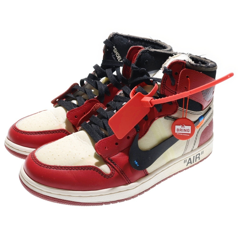 OFF-WHITE(オフホワイト) ×OFF-WHITE THE 10 AIR JORDAN 1 CHICAGO AA3834-101 オフホワイト ザテン エアジョーダンシカゴ ハイカットスニーカー US9.5/27.5cm ホワイト/レッド