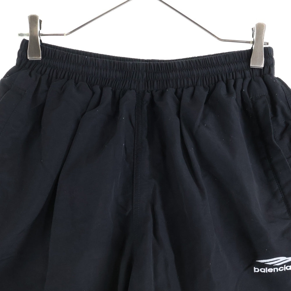 BALENCIAGA(バレンシアガ) 23SS ロゴ刺繍 ナイロンショートパンツ 704717 TK048 ブラック