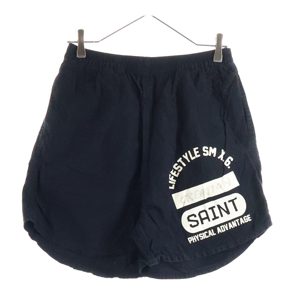 SAINT MICHAEL(セントマイケル) 24SS CREATION ロゴプリント ショートパンツ YS8-0000-055 ブラック