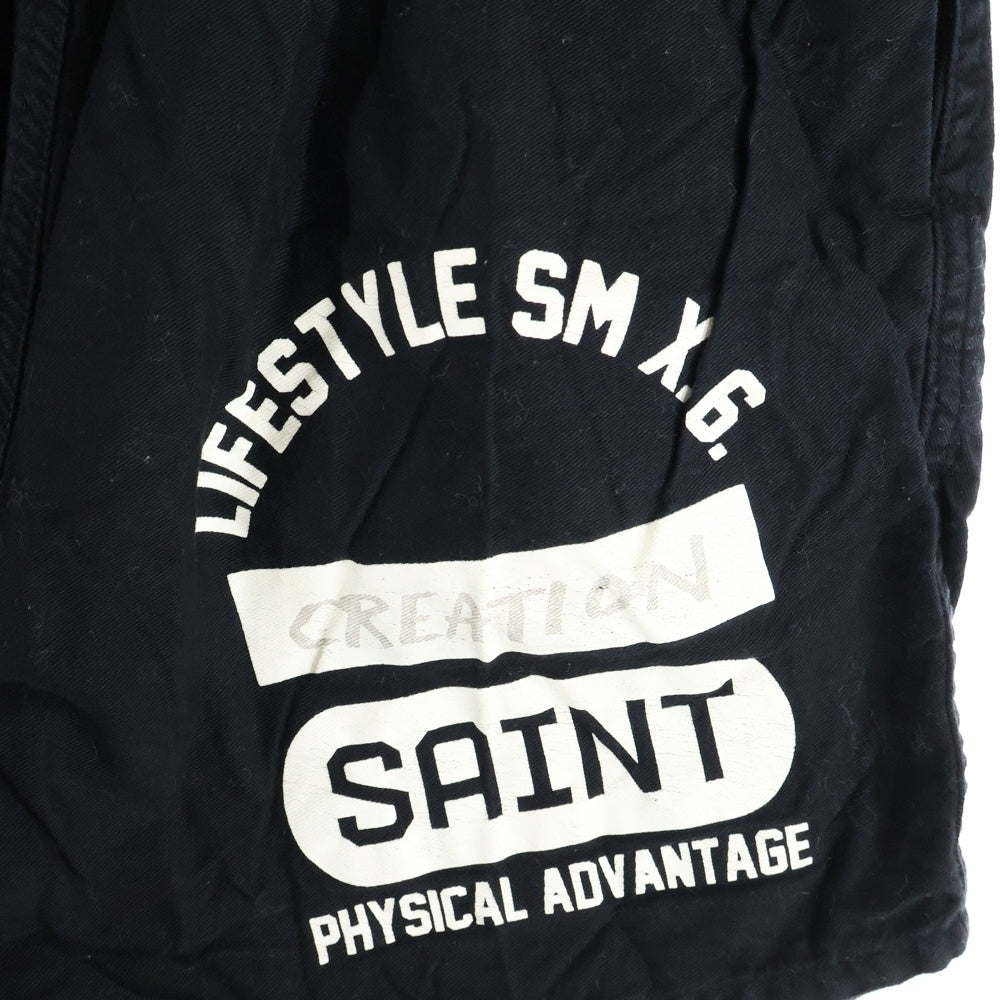 SAINT MICHAEL(セントマイケル) 24SS CREATION ロゴプリント ショートパンツ YS8-0000-055 ブラック