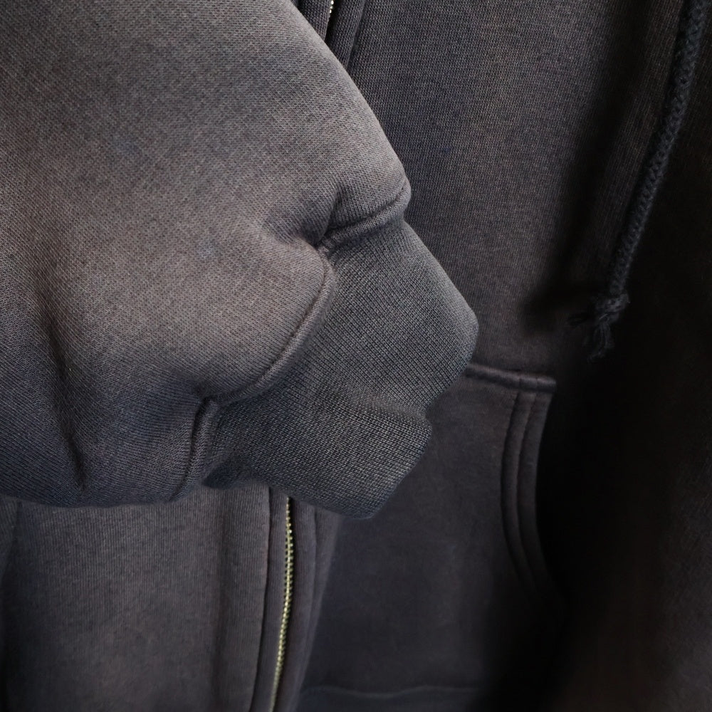 CHROME HEARTS(クロムハーツ) Old Malibu Limited CH Plus Hooded Horseshoe Zip Up Hoodie マリブ限定 オールド サーマル ジップアップフーディプルオーバーパーカー ブラック