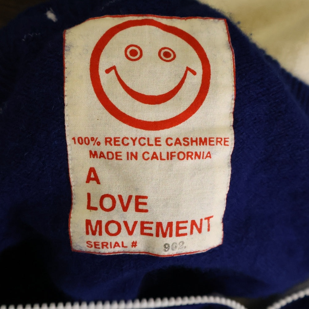 A Love Movement(ア ラブ ムーブメント) OHTANI LA 17 ジップアップ フーディ カシミアトラックジャケット ブルー