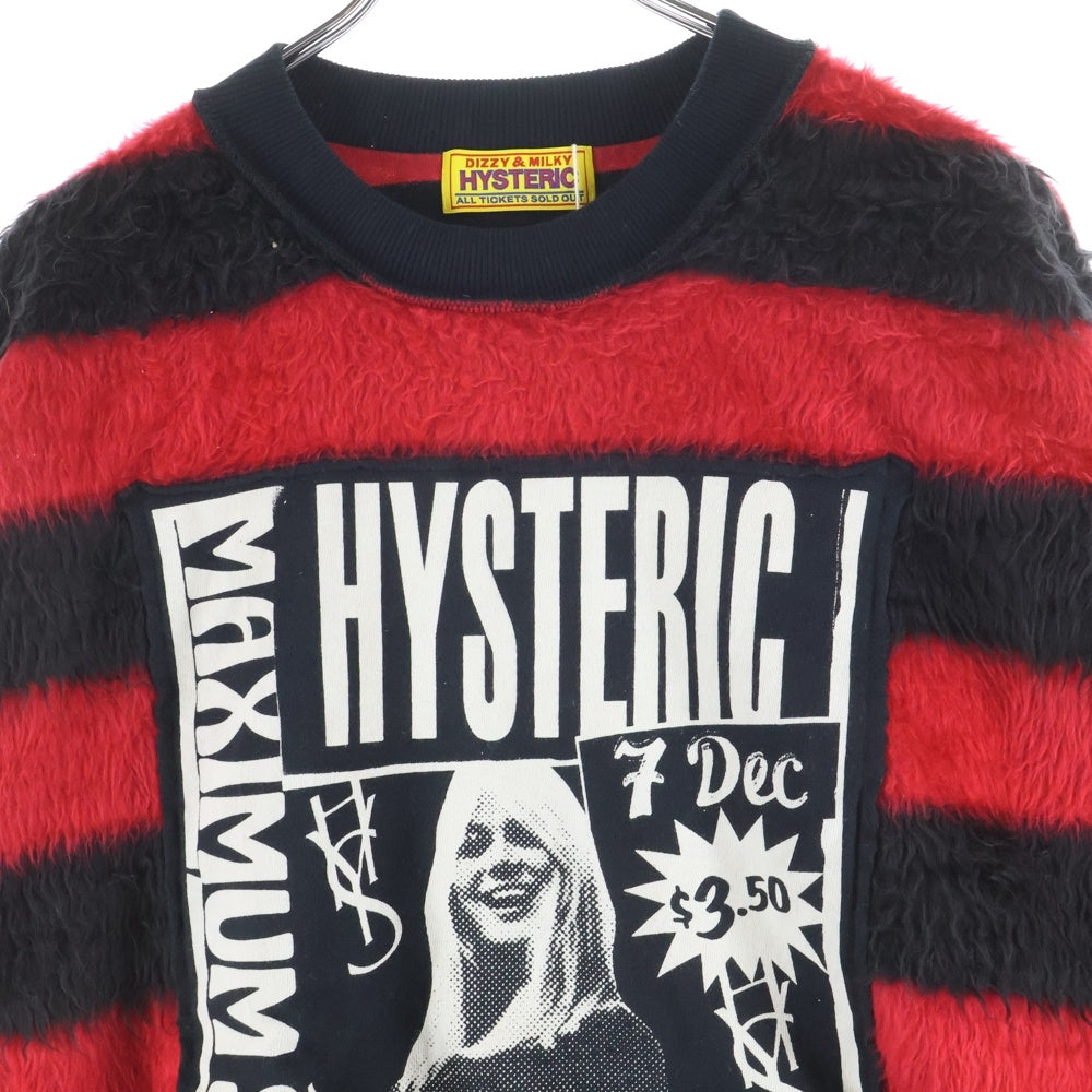 HYSTERIC GLAMOUR(ヒステリックグラマー) MAXIMUM SOUNDS マキシマム サウンズ ボーダー ニット ブラック/レッド レディース 01253CS02
