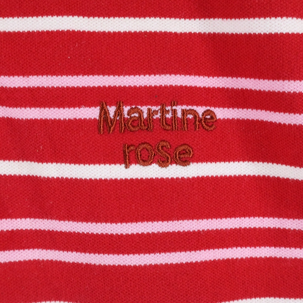 MARTINE ROSE(マーティンローズ) 25SS OVERSIZED PANELLED POLO LOCAL HERO ポロシャツ レッド ボーダー
