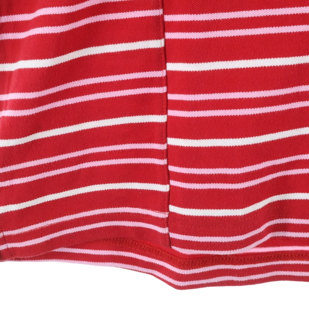 MARTINE ROSE(マーティンローズ) 25SS OVERSIZED PANELLED POLO LOCAL HERO ポロシャツ レッド ボーダー