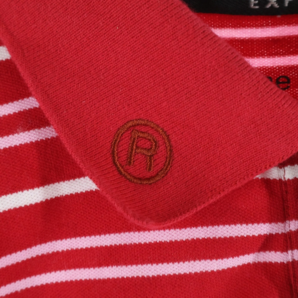 MARTINE ROSE(マーティンローズ) 25SS OVERSIZED PANELLED POLO LOCAL HERO ポロシャツ レッド ボーダー