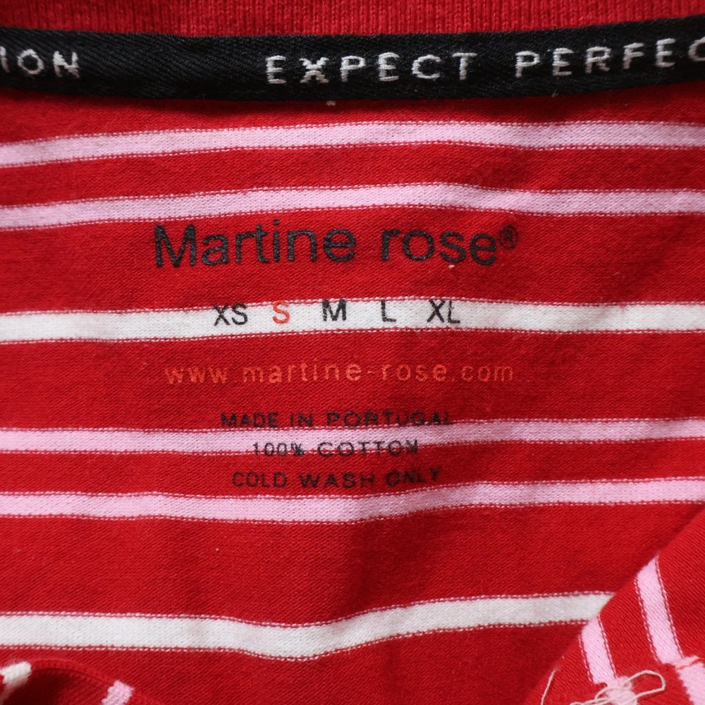 MARTINE ROSE(マーティンローズ) 25SS OVERSIZED PANELLED POLO LOCAL HERO ポロシャツ レッド ボーダー