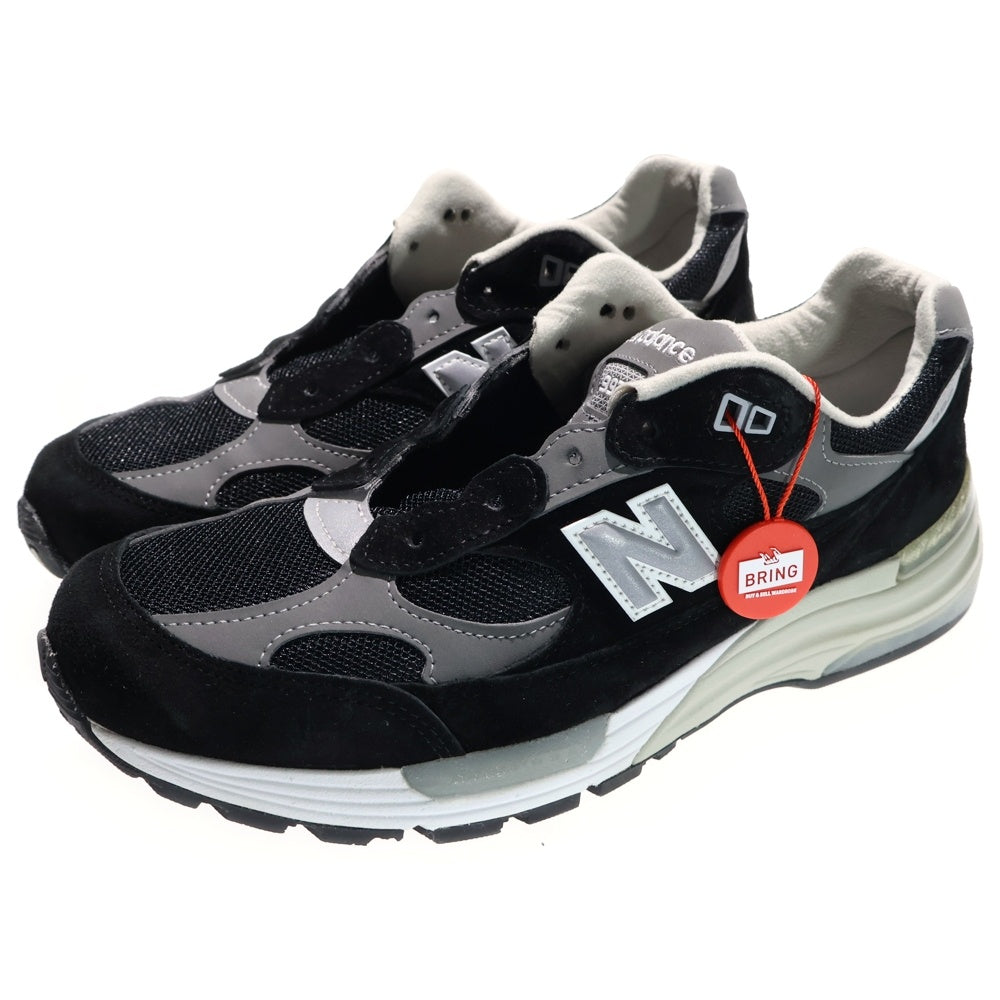 New Balance(ニューバランス) 992 スウェード ローカットスニーカー ブラック U992BK US9.5/27.5cm