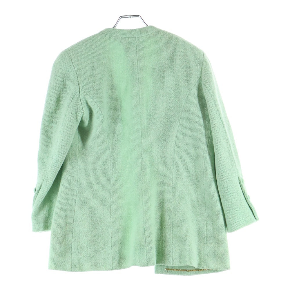 CHANEL(シャネル) ココマークボタン ツイード ジャケット エメラルドグリーン レディース