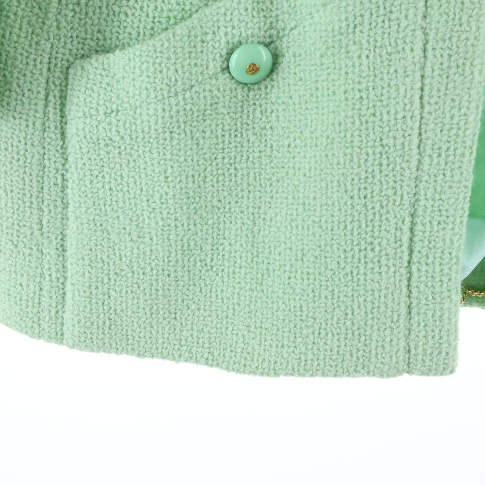 CHANEL(シャネル) ココマークボタン ツイード ジャケット エメラルドグリーン レディース