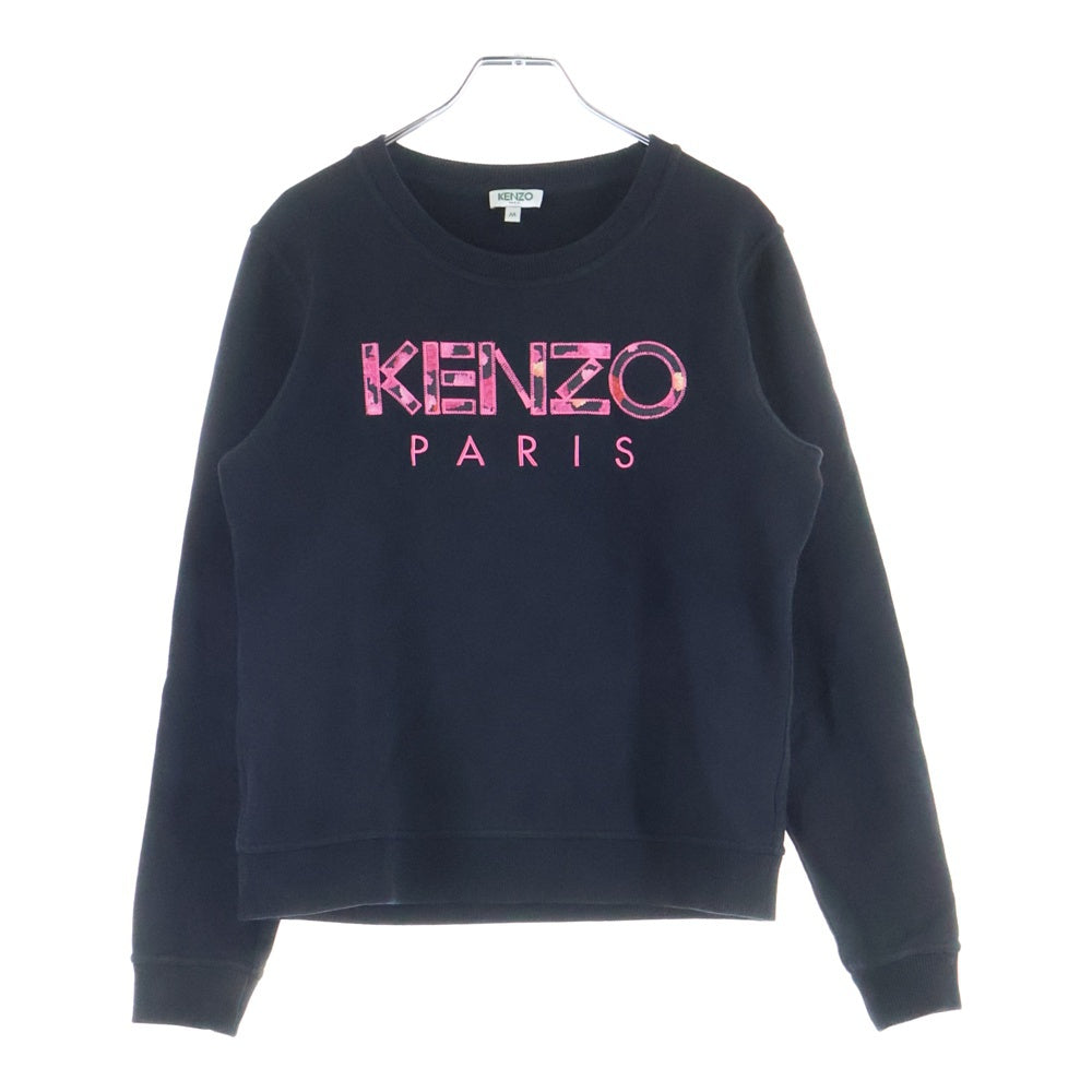 KENZO 花柄プリント スウェット S ブラック KENZO(ケンゾー) Flower Logo Sweatshirts 花柄ロゴ スウェット