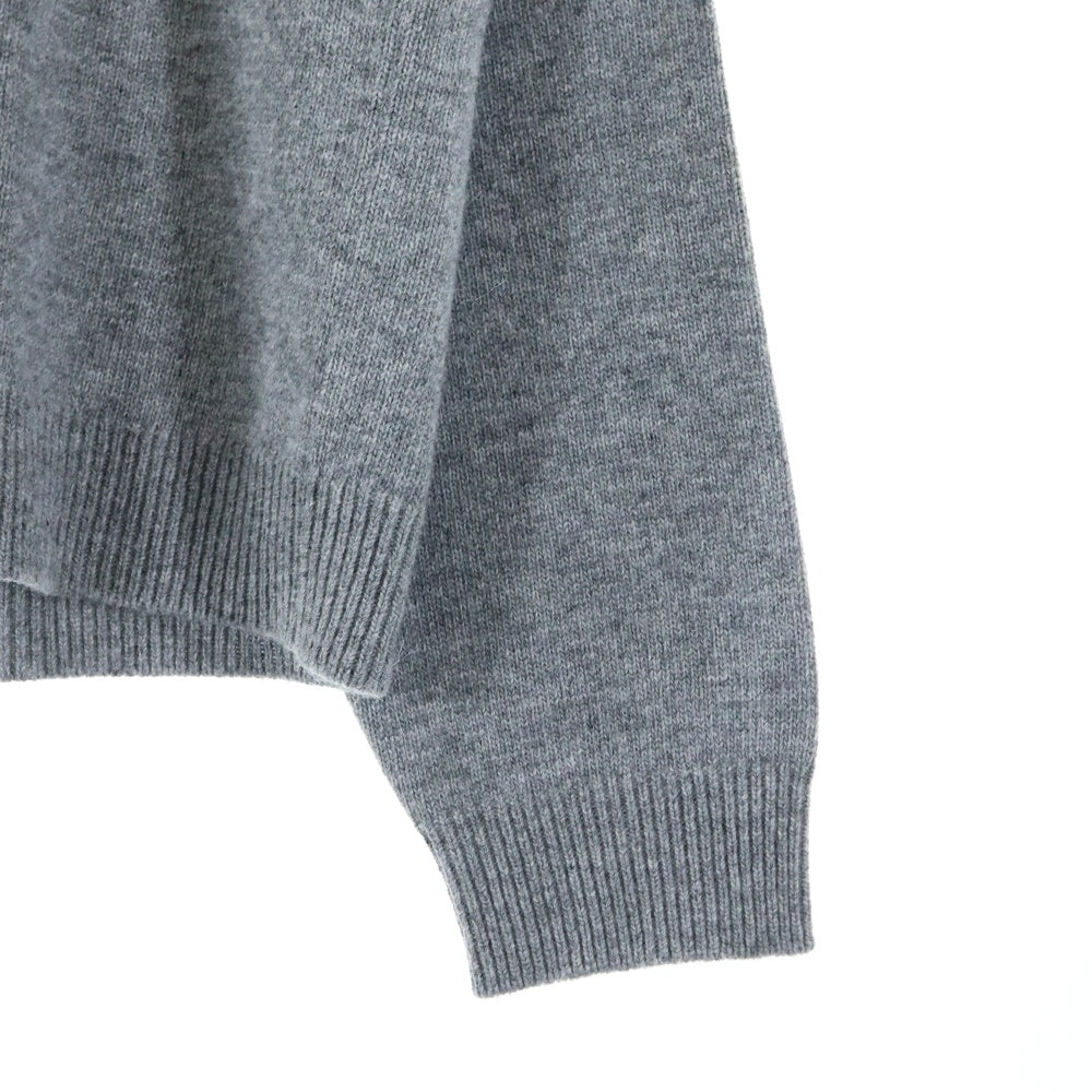 GUCCI(グッチ) ロゴ刺繍 インターシャ ウールニットセーター グレー 795347