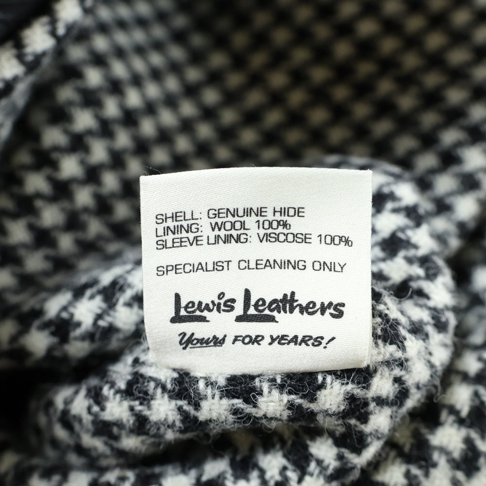 Lewis Leathers(ルイスレザー) CYCLONE Regular FIT サイクロン レギュラーフィット ホースハイド ダブルライダース レザージャケット ブラック/ギンガムチェック