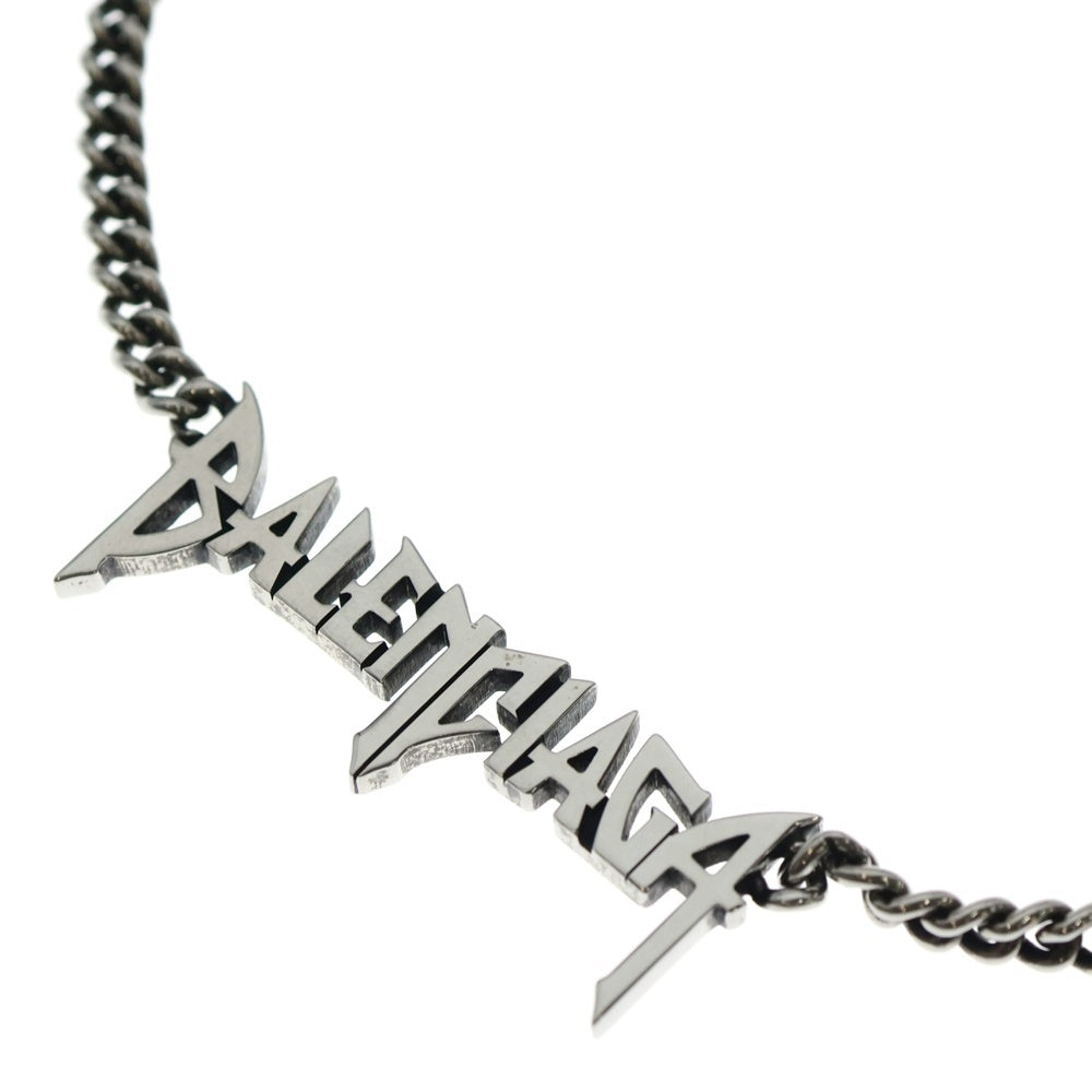 BALENCIAGA(バレンシアガ) Typo Metal アンティークシルバーネックレス シルバー ステンレス