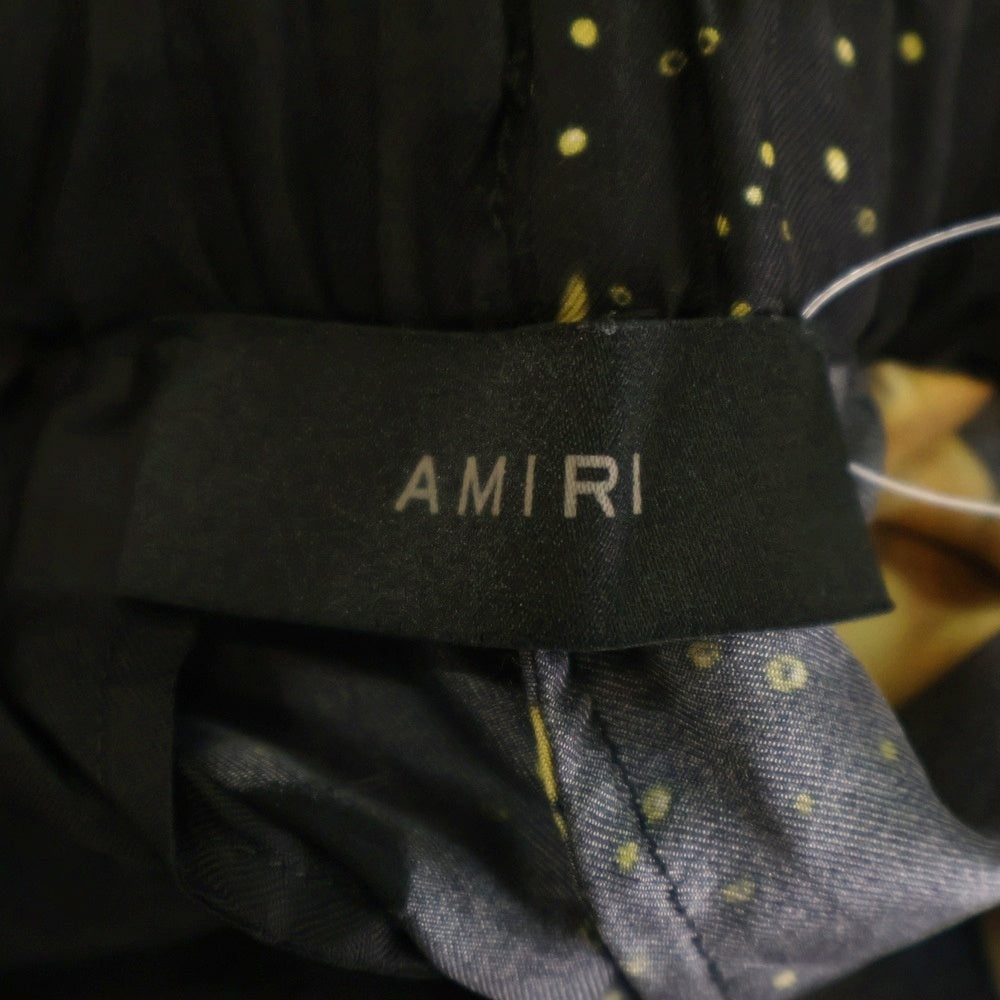 AMIRI(アミリ) Champagne シャンパングラフィック シルクパンツ ブラック レディース