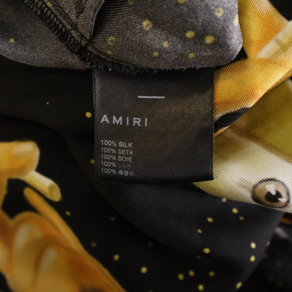 AMIRI(アミリ) Champagne シャンパングラフィック シルクパンツ ブラック レディース